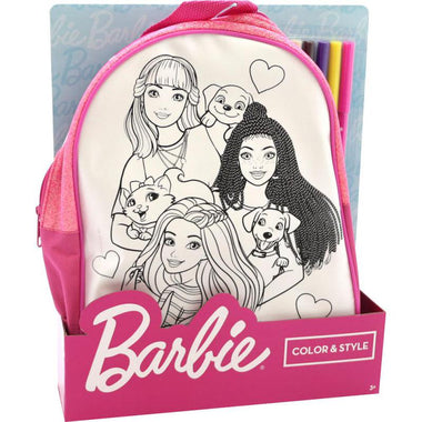 Barbie Backpack Color and Style With 5pcs Washable Markers