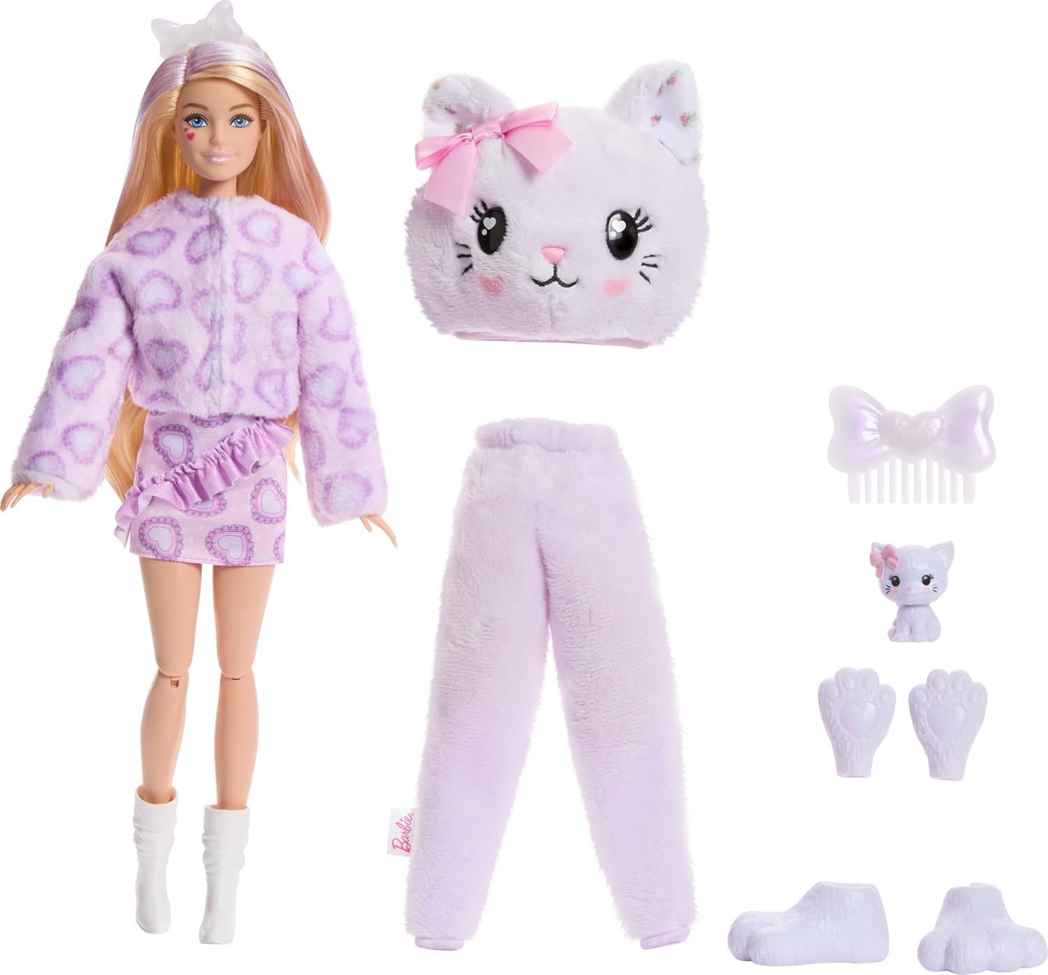 Barbie Cutie Reveal Care Bears Doll with Cuddly Kitten