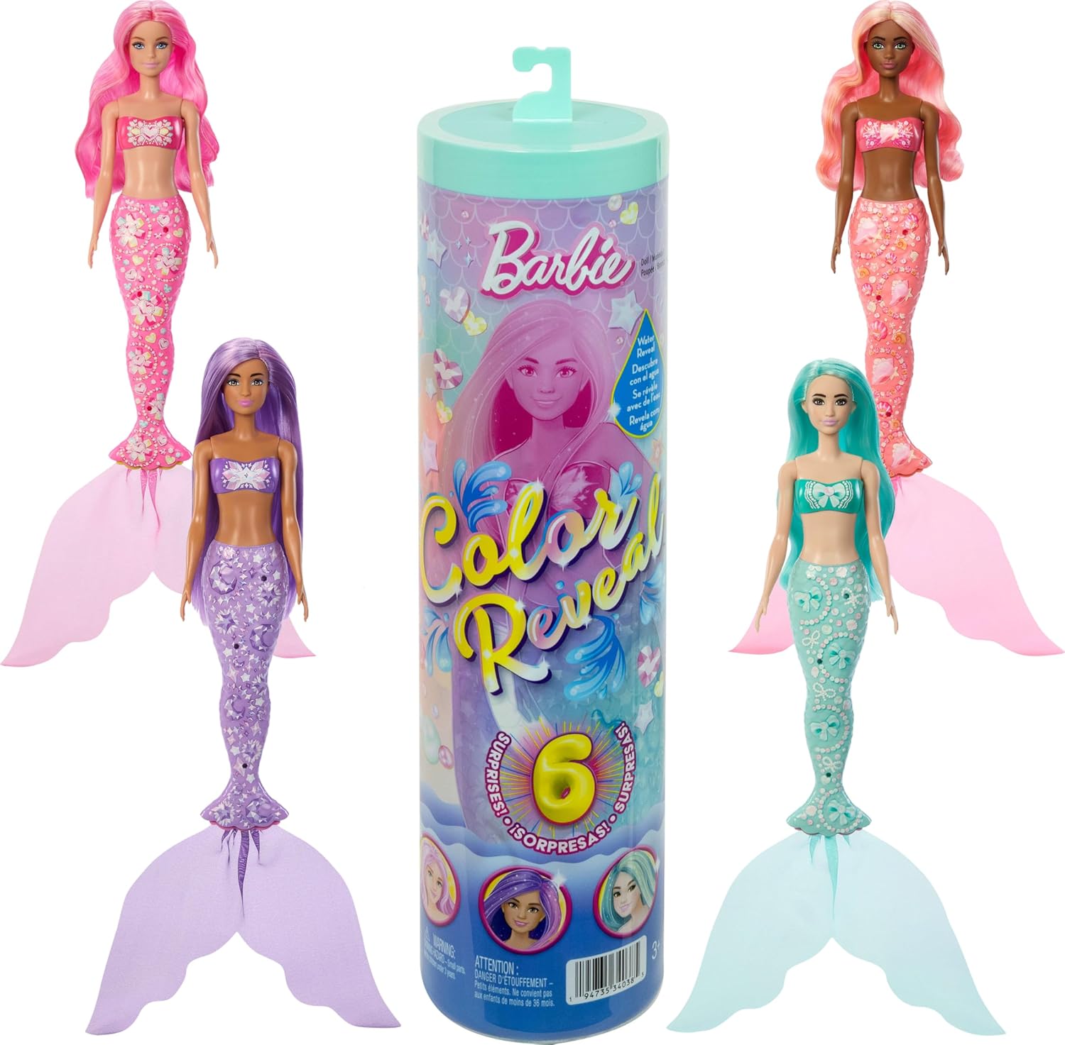 Barbie Color Reveal Mermaid Gems Series Assorted