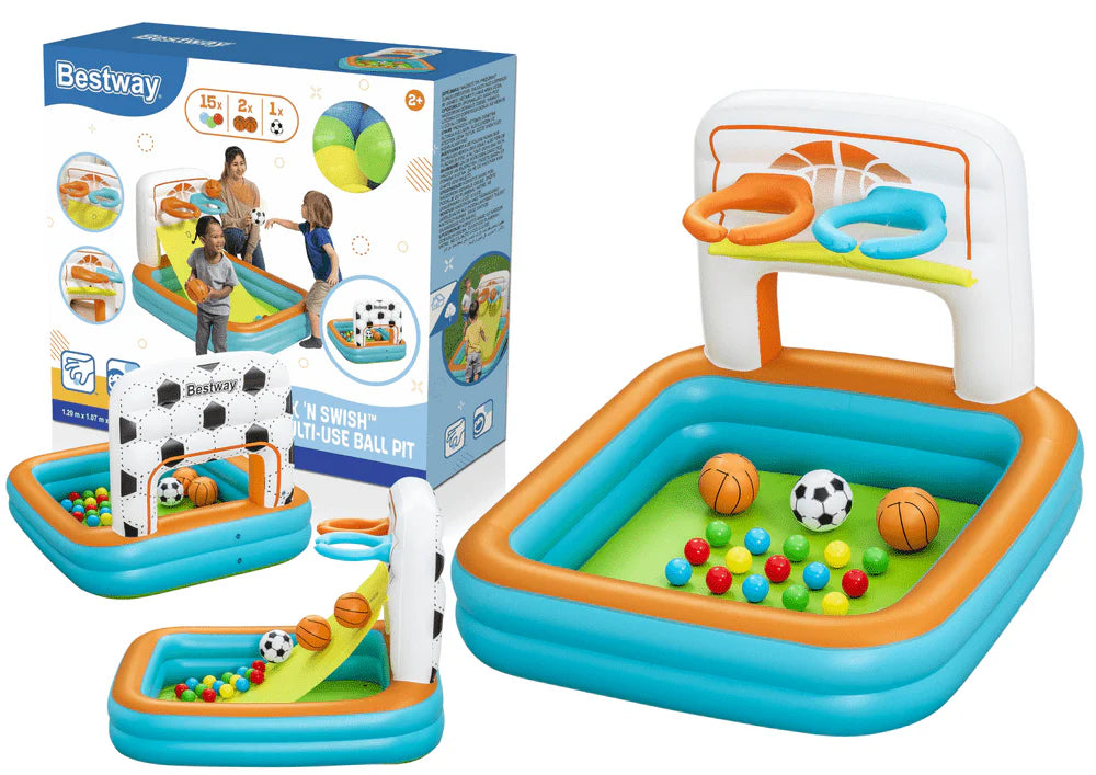Bestway Kick N Swish 3 in 1 Multi Use Ball Pit Inflatable Sports Activitiy Center Bestway Yallatoys