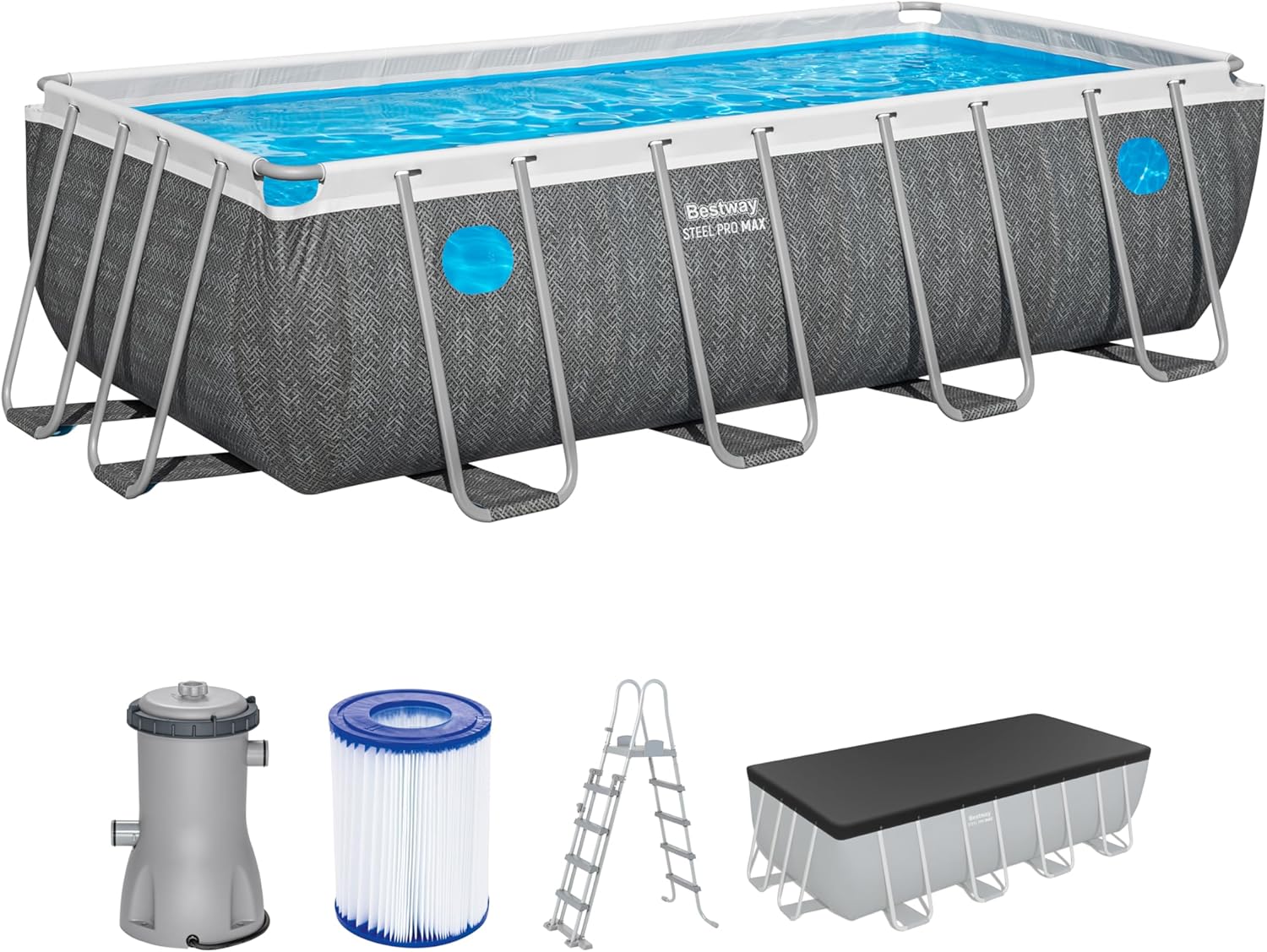 Bestway Steel Pro Max Splashview Rectangular Pool Set Bestway Yallatoys