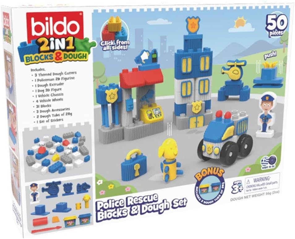 Bildo Police Rescue Blocks and Dough Set