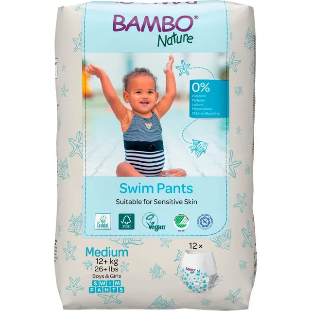 Bambo Nature Swim Pants, Medium 12+ kg 12 Pcs Bambo Nature Yallatoys