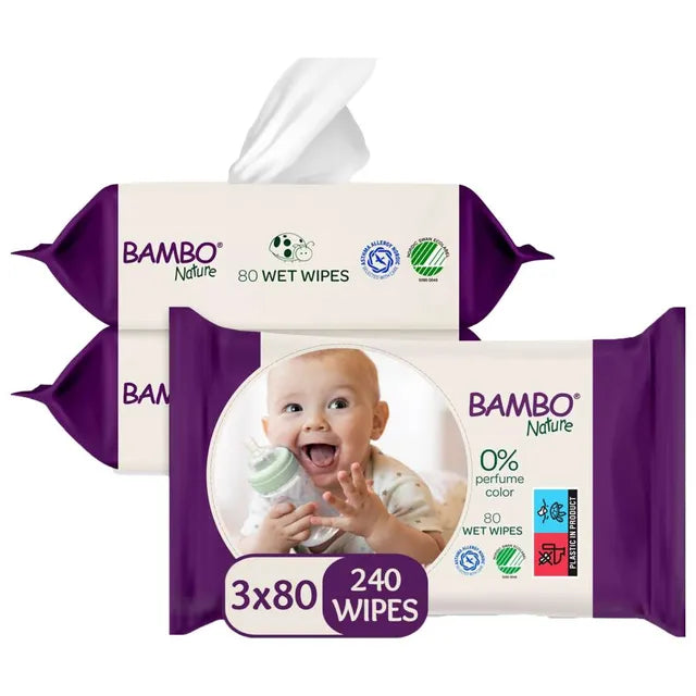 Bambo Nature Wet Wipes 3x80s Bambo Nature Yallatoys