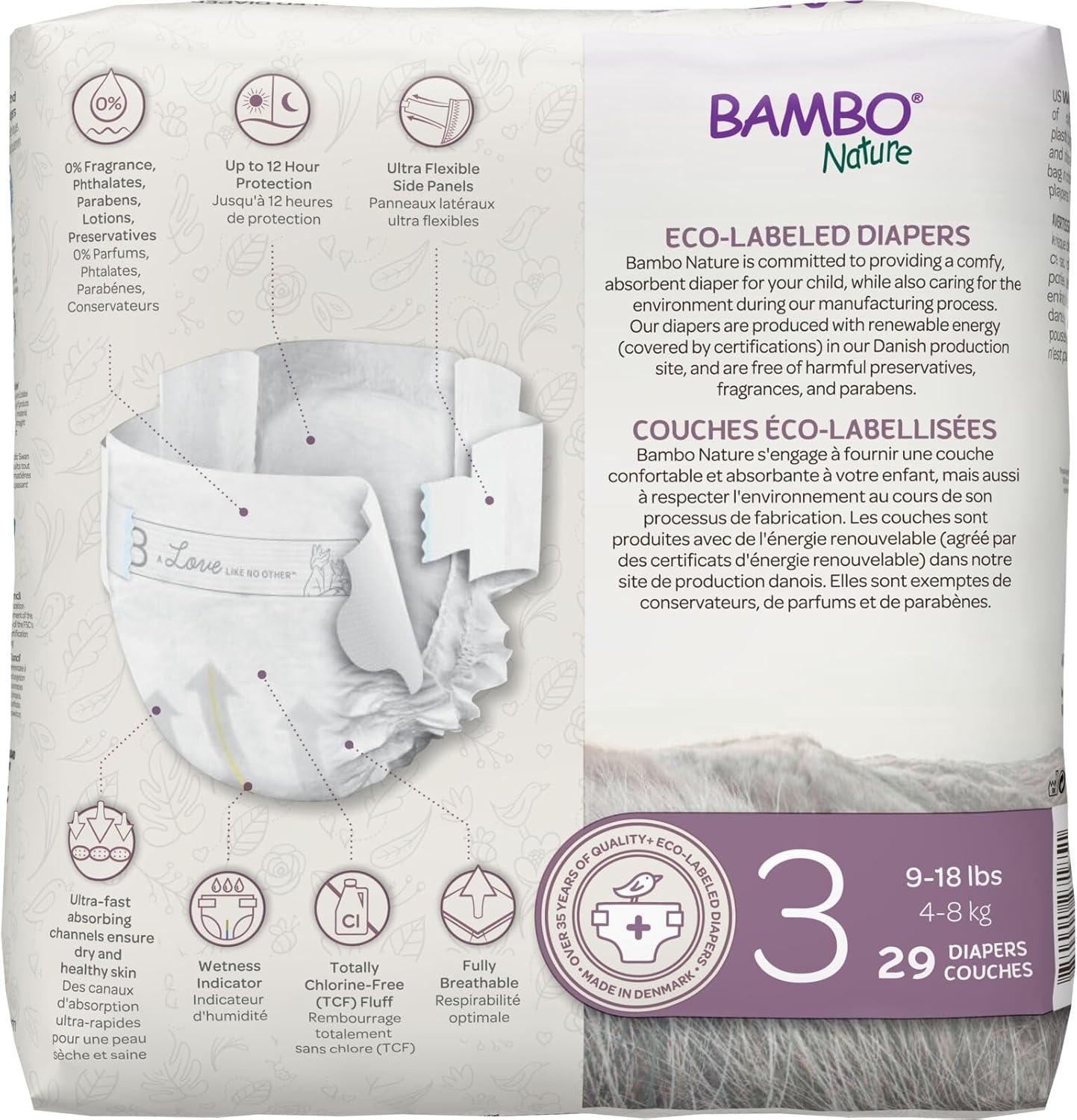 Bambo Nature Eco Friendly Diapers Size 3, 4-8Kg 29 Pieces Bambo Nature Yallatoys