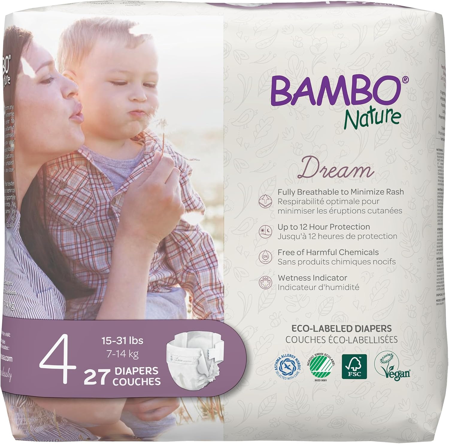 Bambo Nature Eco Friendly Diapers-Size 4, 7-14Kg 27Pieces Bambo Nature Yallatoys