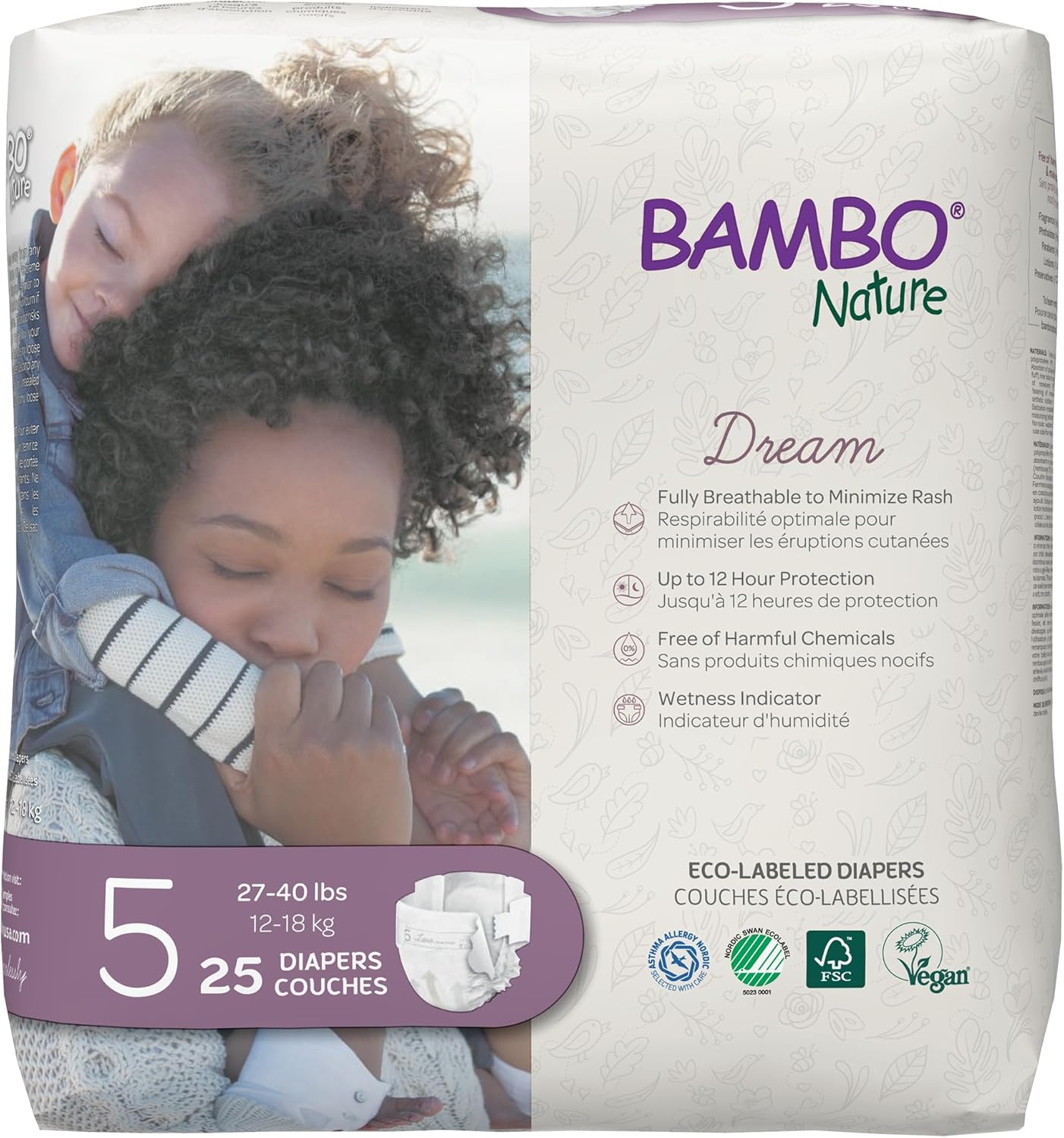 Bambo Nature Eco Friendly Diapers Size 5, 12-18kg 25Pieces Bambo Nature Yallatoys