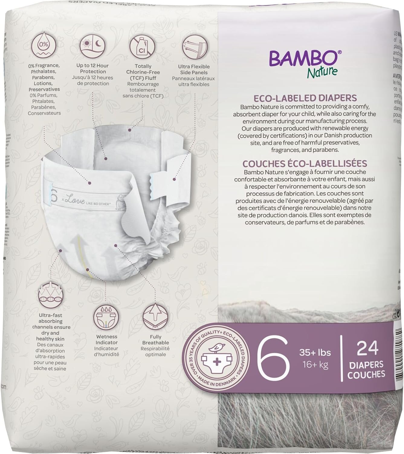 Bambo Nature Eco Friendly Diapers Size 6, 16+Kg 24Pieces Bambo Nature Yallatoys