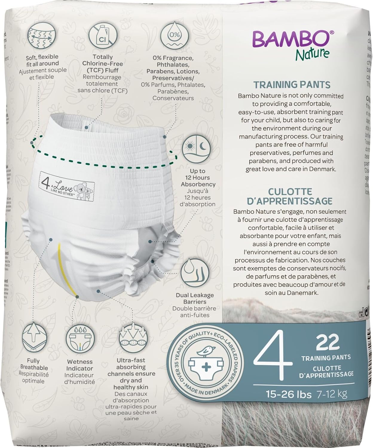 Bambo Nature Eco Friendly Training Pants Size 4, 7-14kg 22Pieces Bambo Nature Yallatoys