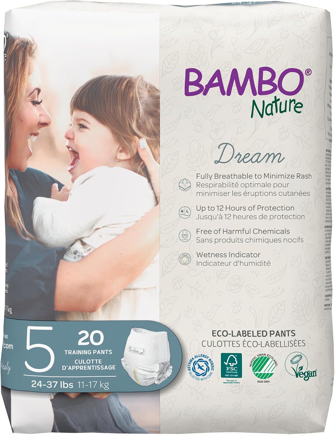 Bambo Nature Eco Friendly Training Pants Size 5, 12-18kg 20Pieces Bambo Nature Yallatoys