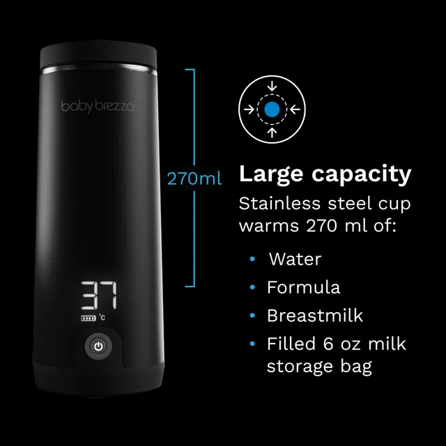 Baby Brezza Superfast Portable Bottle Warmer Black Baby Brezza Yallatoys