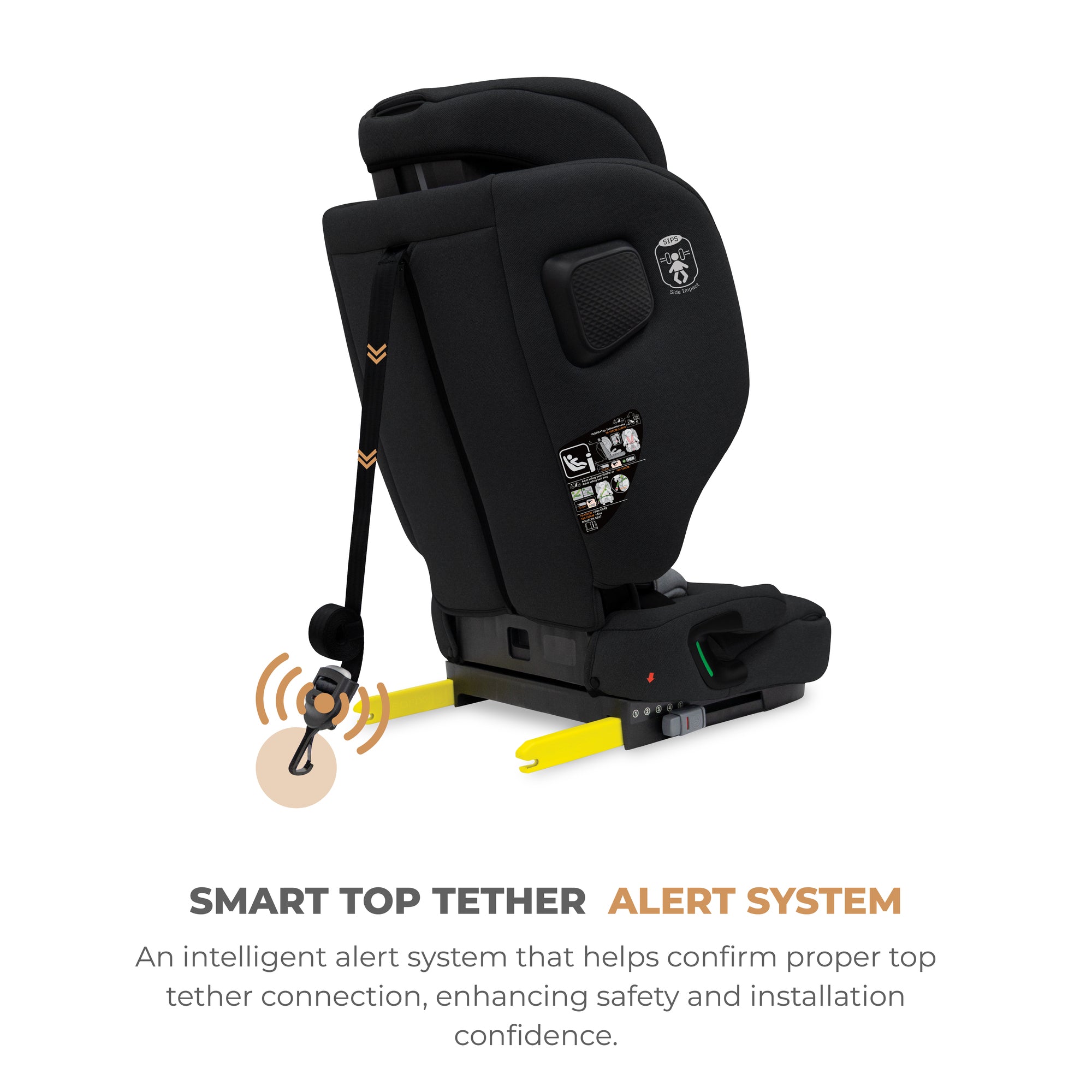 Neobreez - Gento Compact Foldable Travel Car seat with Isofix Group 1/2/3 - Black Grey