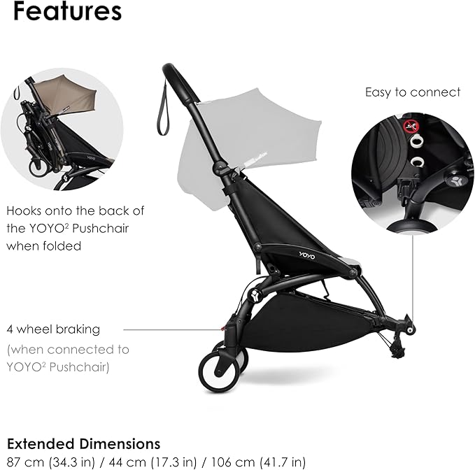 Babyzen Yoyo Connect Frame Black BABYZEN Yallatoys