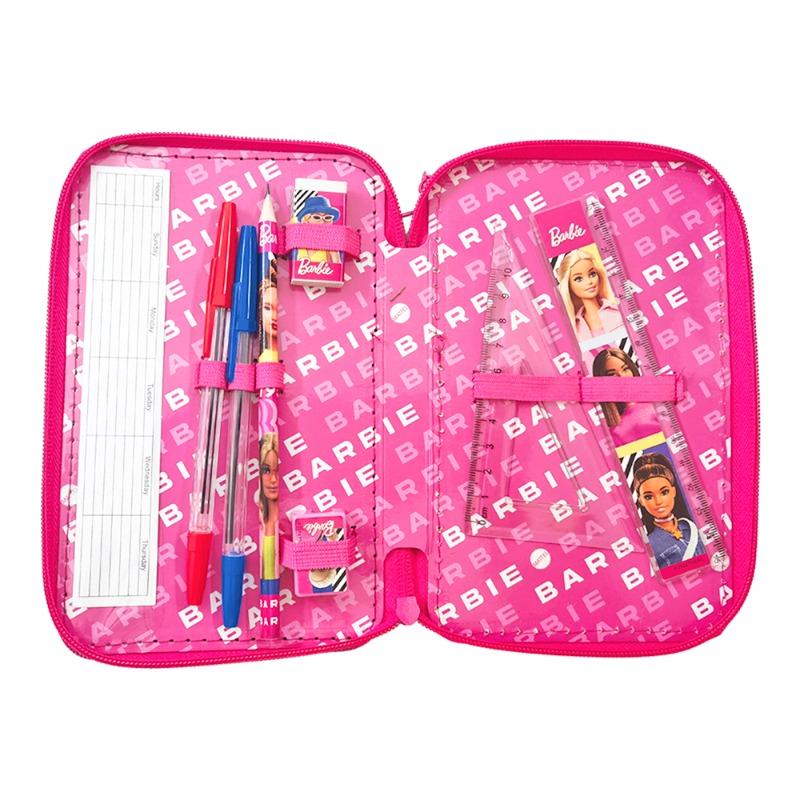 Barbie Multi-Layer Zippered Pencil Case Set