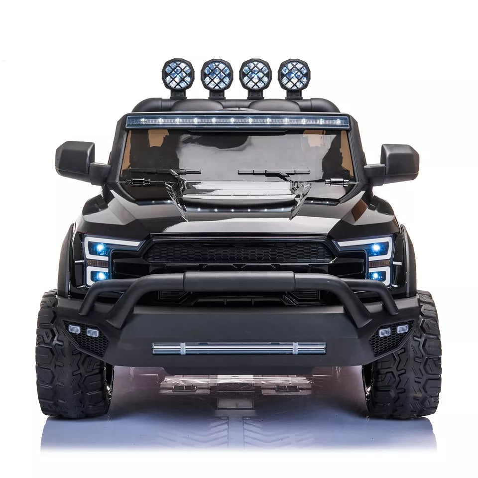 Black battery powered six wheel car