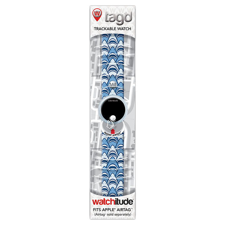 Blue Shark Print Trackable Watch