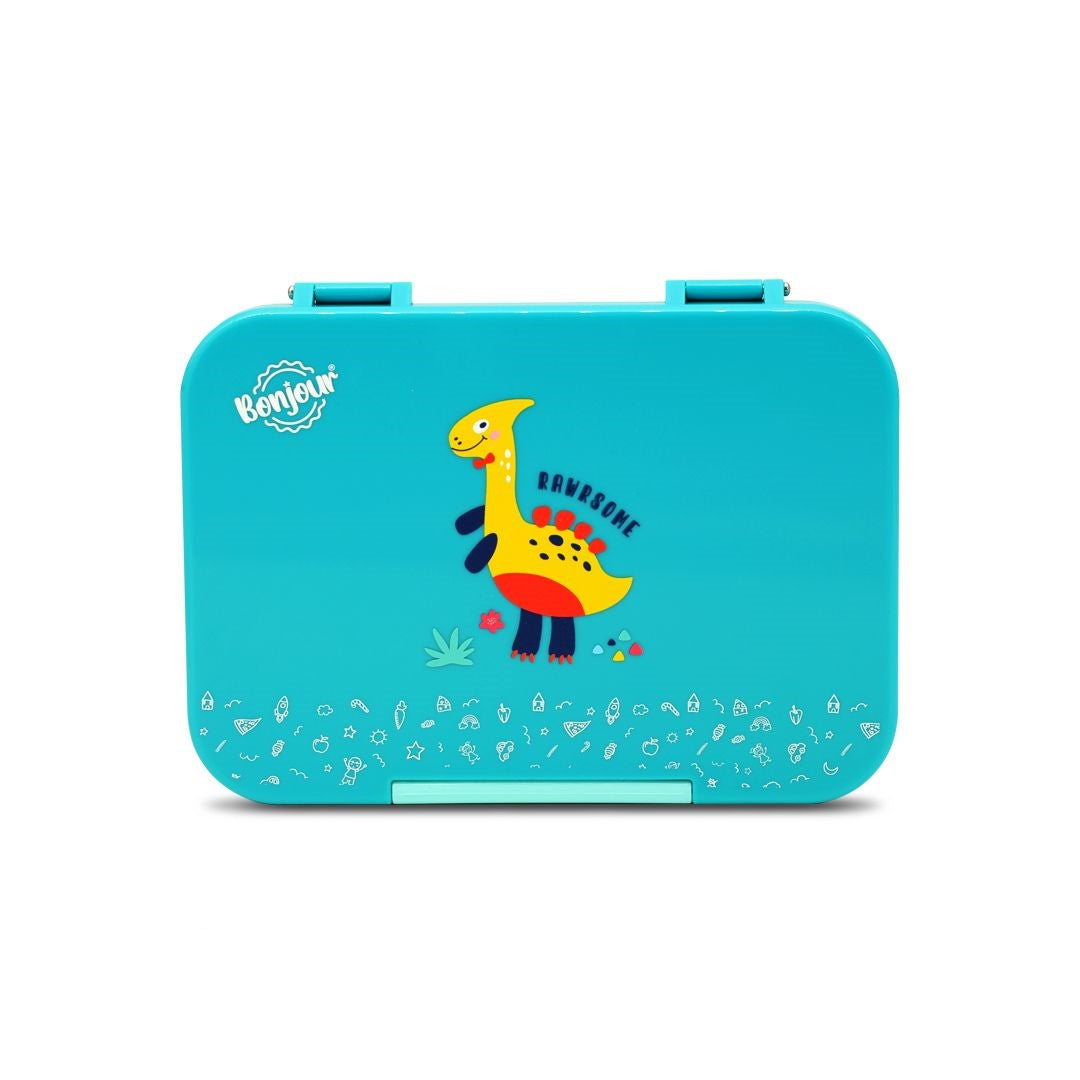 Bonjour Uni Clip Snax Green Dino Lunch Box