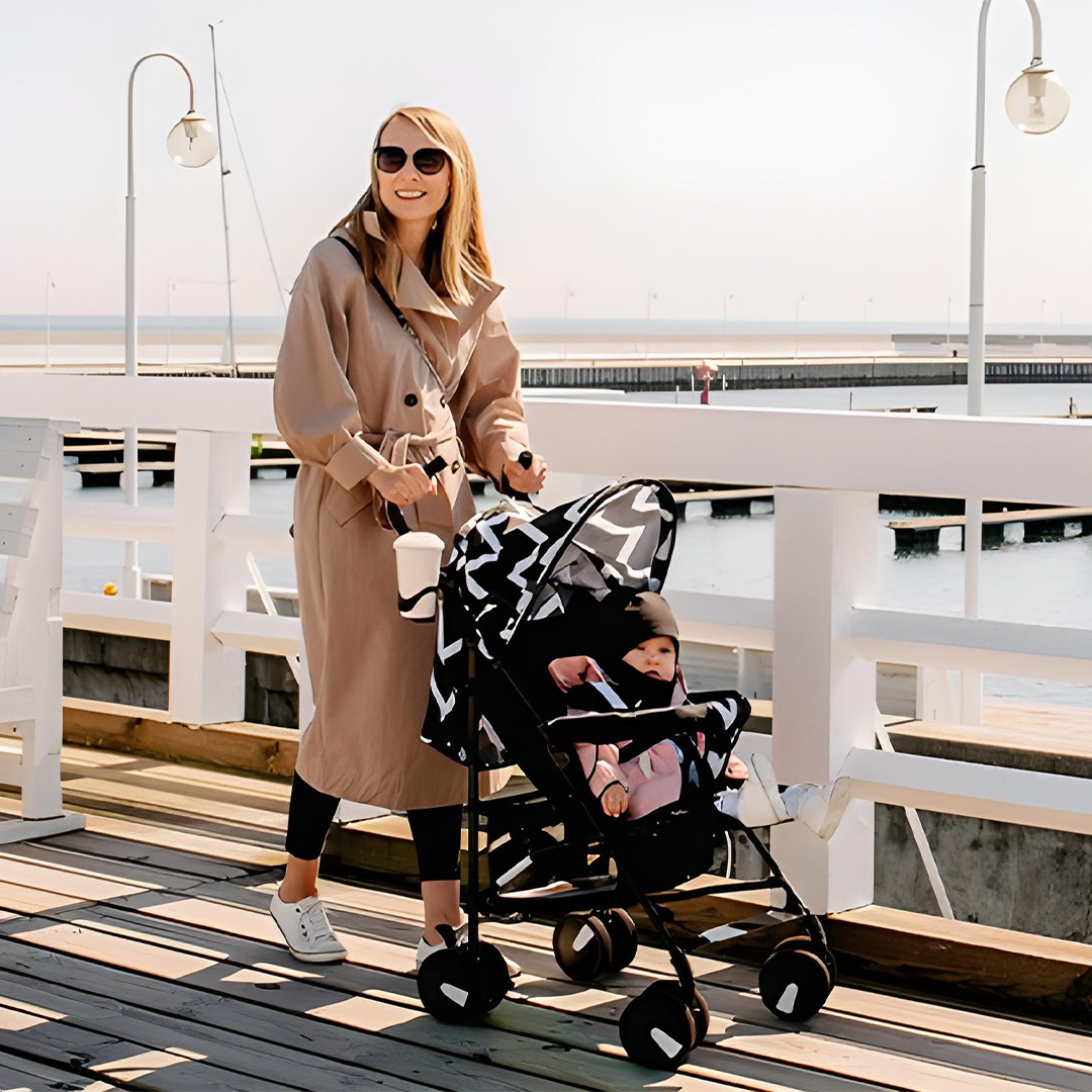 Moon Jet Ultra Light Weight Compact Fold Buggy Stroller Printed Cars Moon