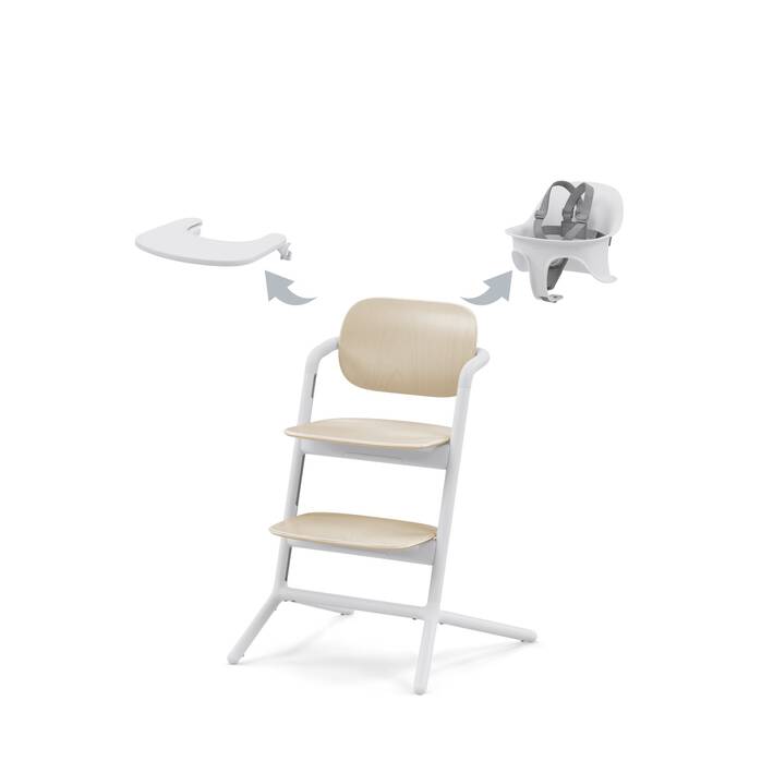 Cybex Lemo 3 In 1 High Chair and Bouncer Set Sand White & White Cybex Yallatoys