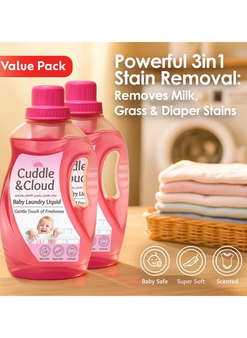Cuddle & Cloud Baby Laundry Liquid 1000 Ml Pack of 2 Value Pack Cuddle & Cloud Yallatoys