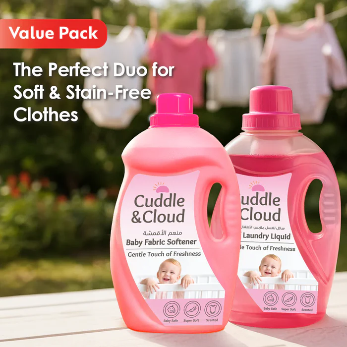 Cuddle & Cloud Baby Fabric Softener 2000ml And Laundry Liquid 1000ml Cuddle & Cloud Yallatoys