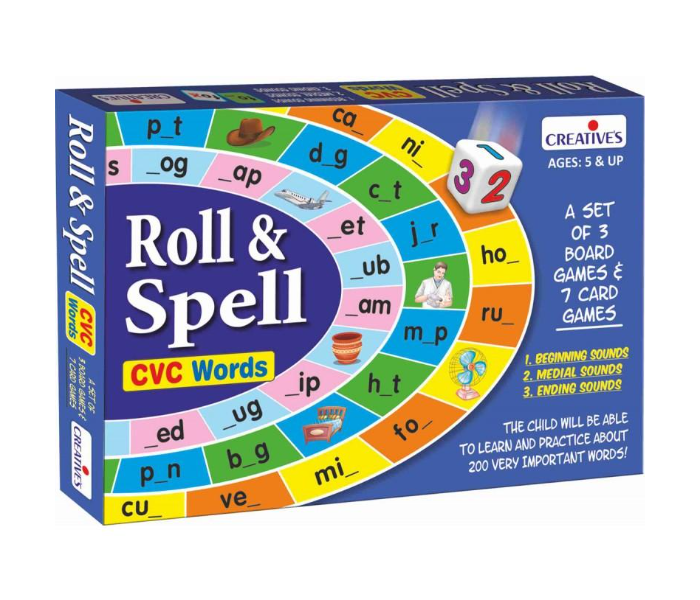 Creatives Roll and Spell CVC Words Educational Game