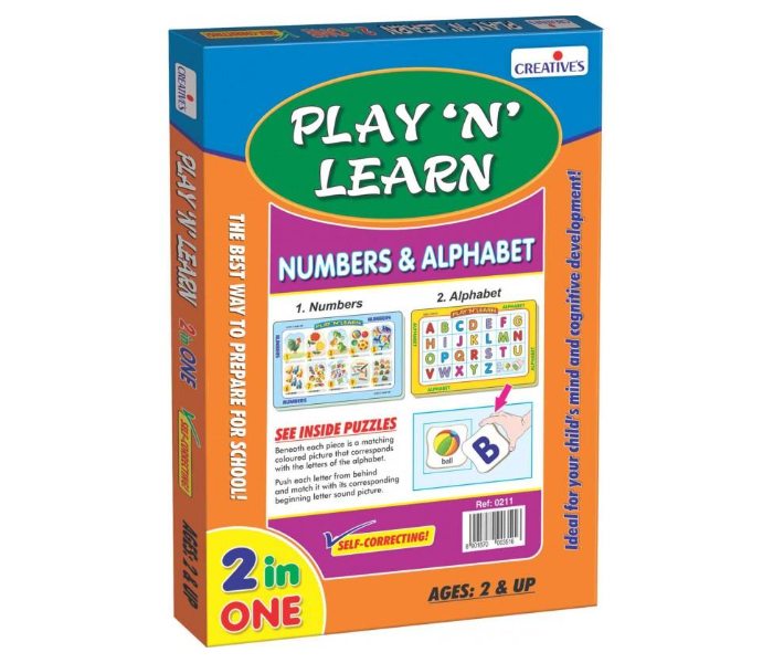 Creatives Play N Learn 2 in 1 Uppercase Alphabet and Numbers Educational Game
