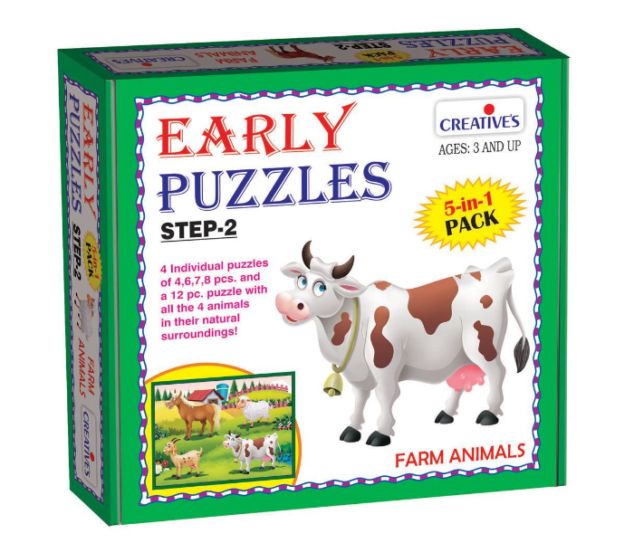 Creatives Early Puzzles Step II Farm Animals Educational Game