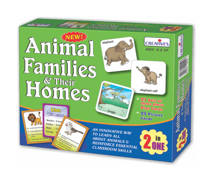 Creatives Animal Families and Their Homes 2 in One Game