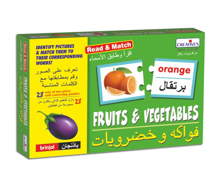 Creatives Read and Match Fruits and Vegetables Bilingual Games