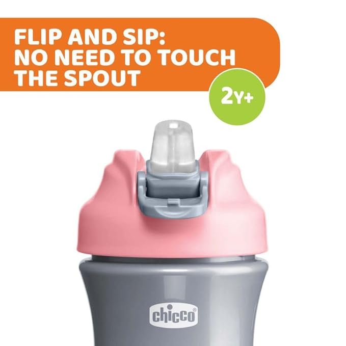 كوب شيكو للأطفال من عمر سنتين فما فوق - وردي