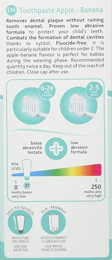 Chicco Toothpaste Apple Banana 50 Ml Without Floride Chicco Yallatoys