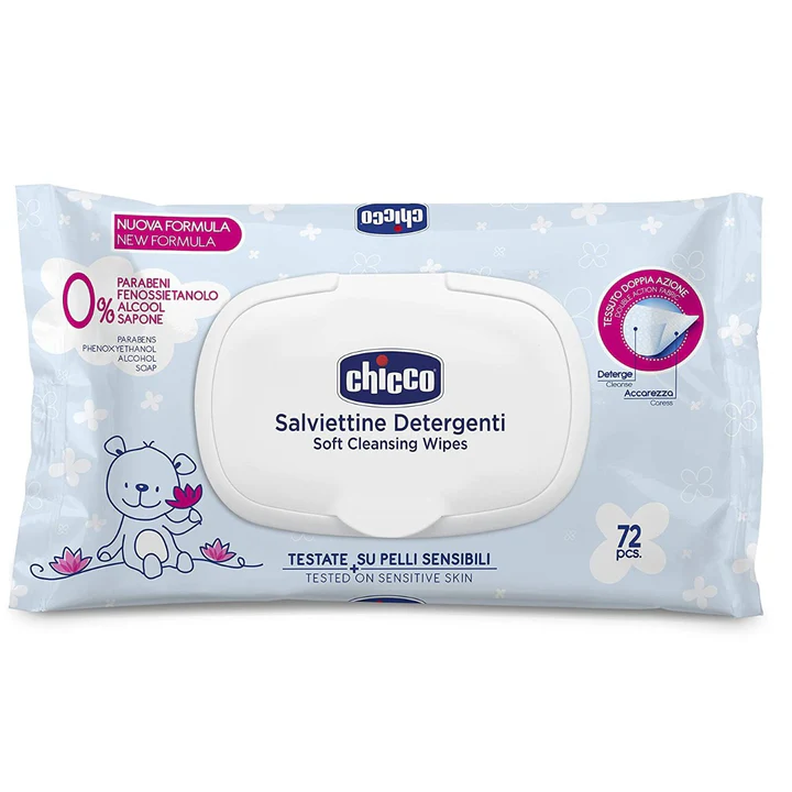Chicco New Wipes With Flip Cover 72PCS Chicco Yallatoys