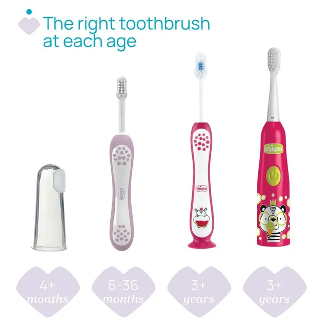 Chicco First Teeth Toothbrush Lilac 6 to 36M Chicco Yallatoys