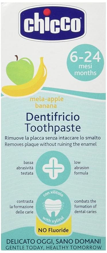 Chicco Toothpaste Apple Banana 6 to 24M No Fluoride 50ML Chicco Yallatoys