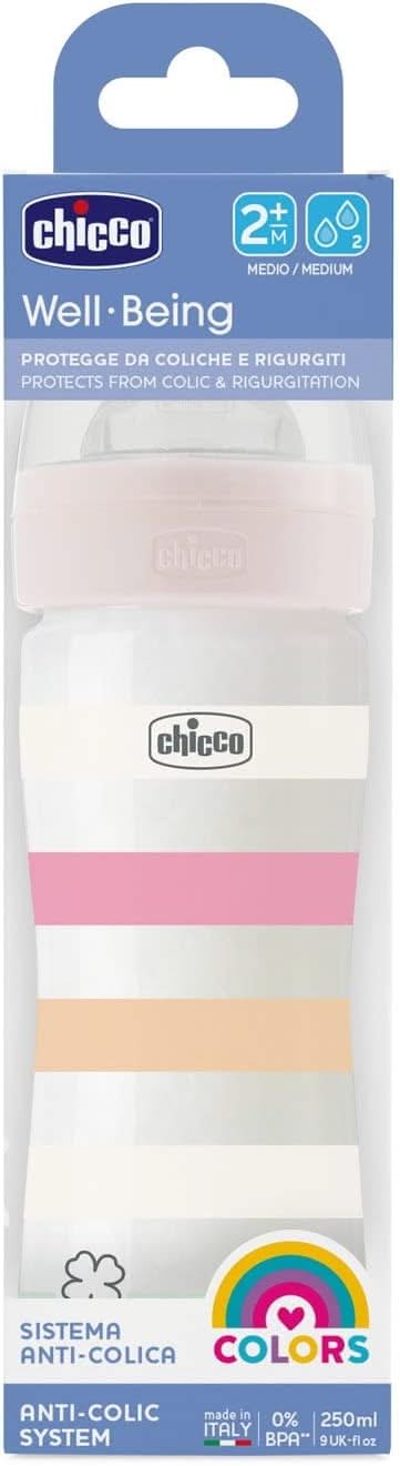 Chicco Well Being Plastic Feeding Bottle For Girl 250 Ml Chicco Yallatoys
