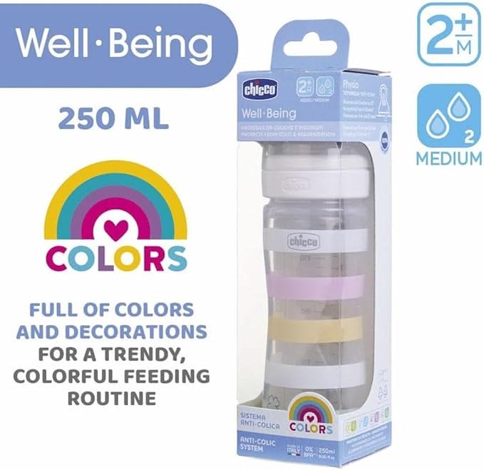 Chicco Well Being Plastic Feeding Bottle For Girl 250 Ml Chicco Yallatoys