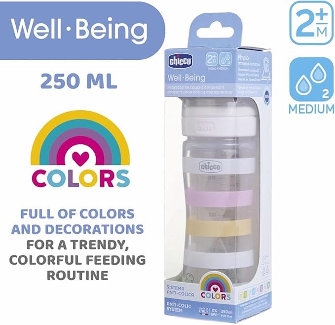 Chicco Well Being Plastic Feeding Bottle For Boy 250 Ml Chicco Yallatoys