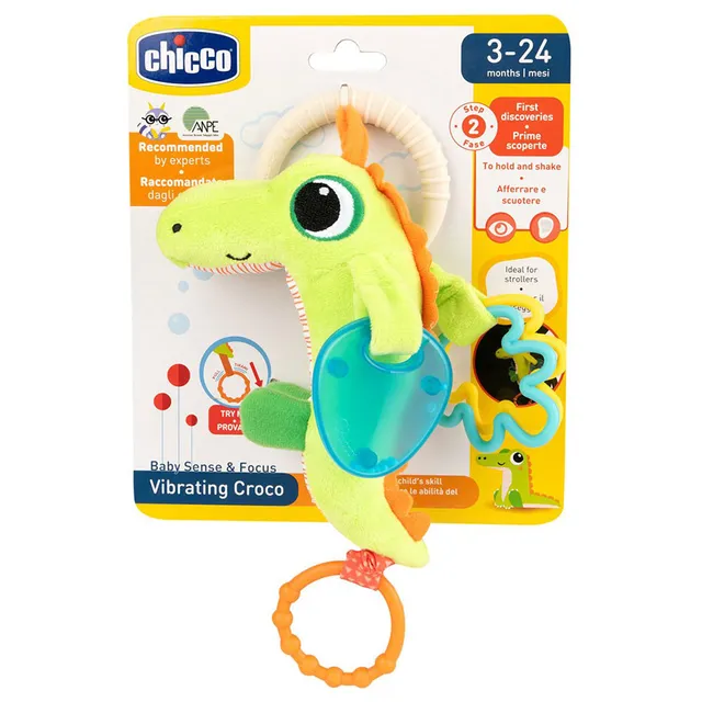Chicco Vibrating Crocodile Fabric Rattle chicco Yallatoys