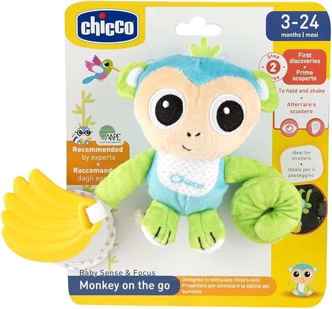 Chicco Portable Monkey On The Go Rattle chicco Yallatoys