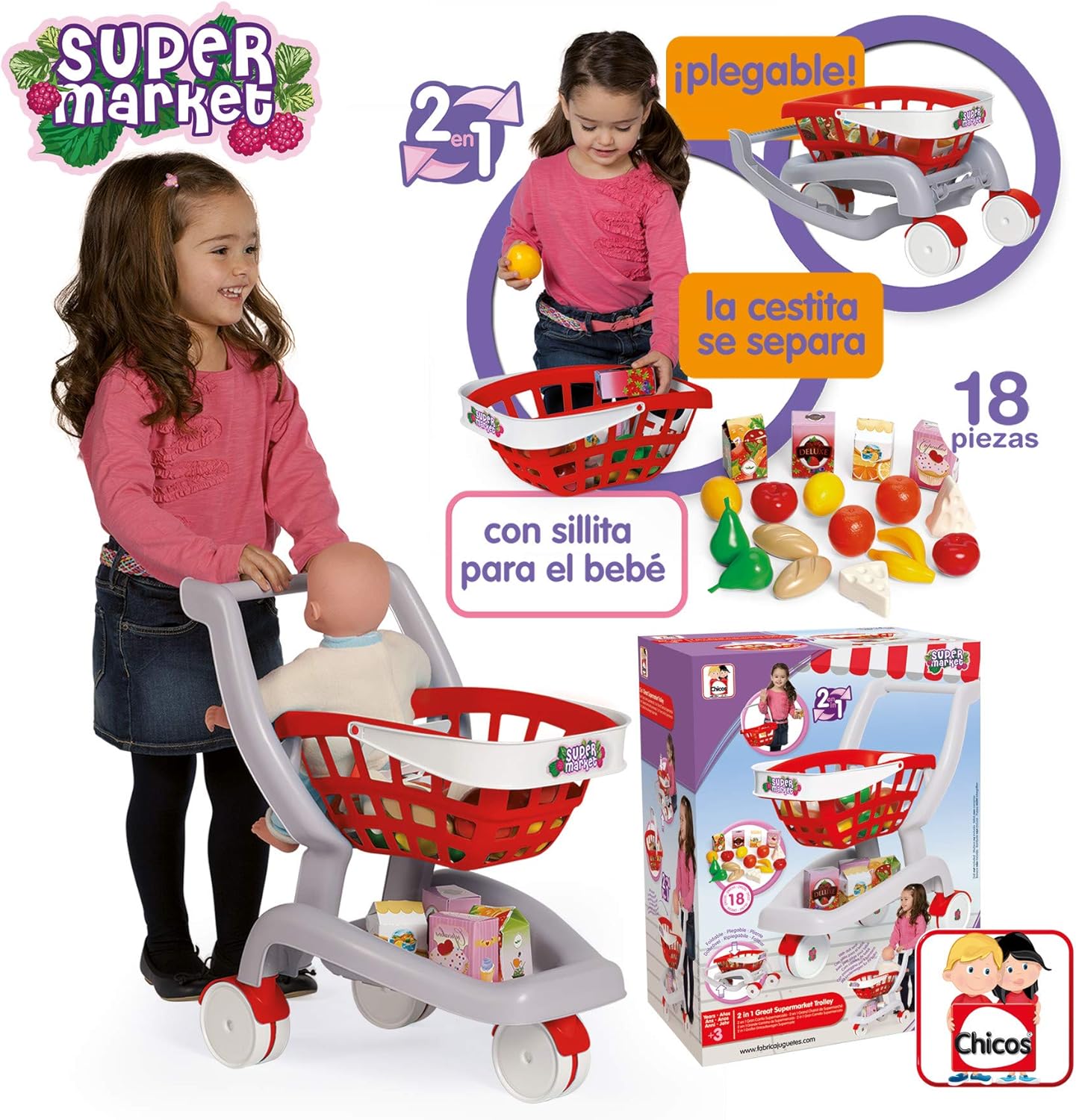 Chicos My 2 In 1 Great Supermarket Trolley