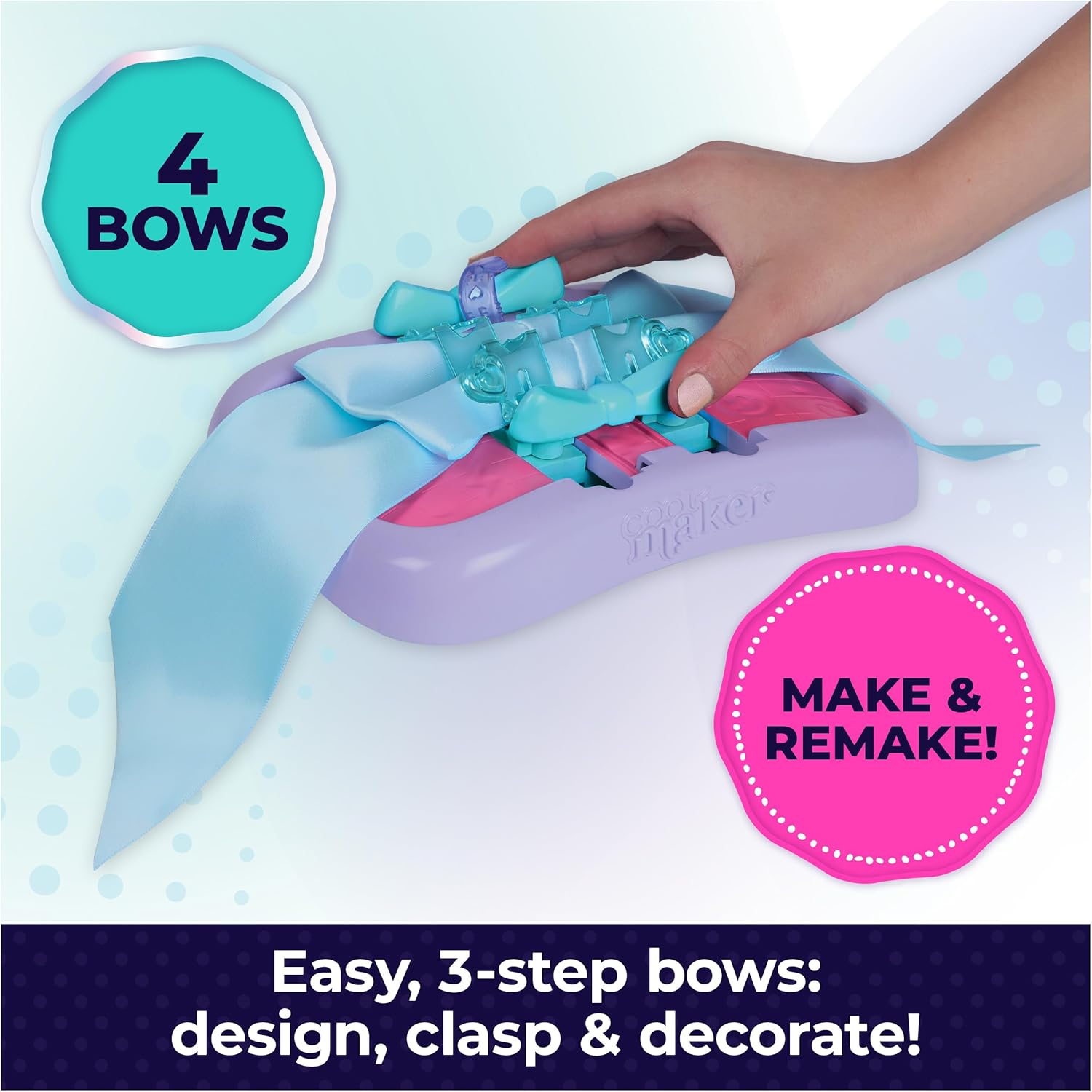 Cool Maker Hair STYL’d Bow Maker Make & Remake 4 Bows Cool Maker Yallatoys