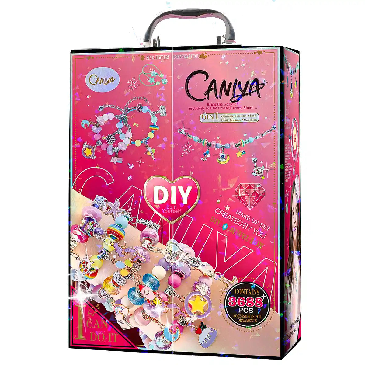 Caniya 6 in 1 DIY Jewelry Making Kit with Rectangular Box