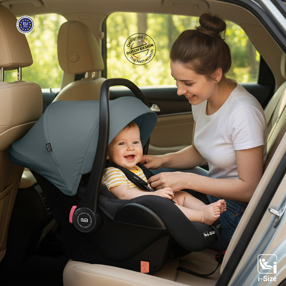 Neobreez I Sacro I Size Lightweight Baby Car Seat Carrier Grey/Black