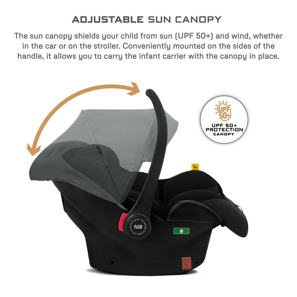 Neobreez i Sacro i Size Lightweight Baby Car Seat Carrier Grey/Black Neobreez Yallatoys
