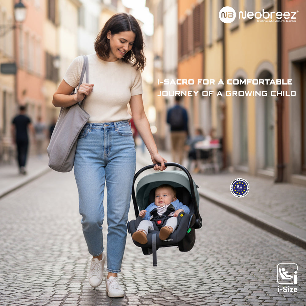 Neobreez i Sacro i Size Lightweight Baby Car Seat Carrier Grey/Black Neobreez Yallatoys