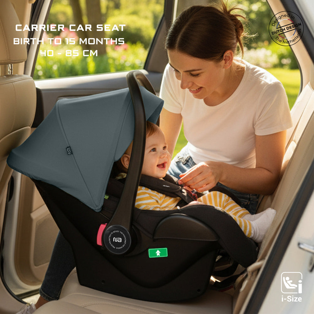 Neobreez I Sacro I Size Lightweight Baby Car Seat Carrier Grey/Black