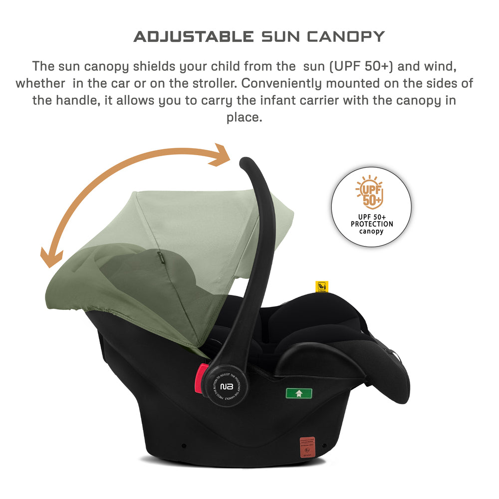 Neobreez I Sacro I Size Lightweight Baby Car Seat Carrier Black