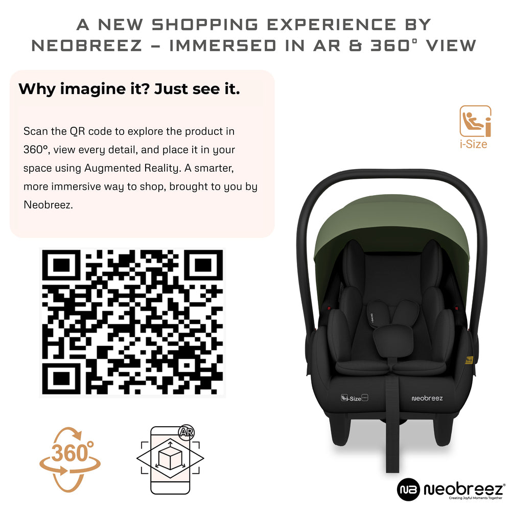 Neobreez I Sacro I Size Lightweight Baby Car Seat Carrier Black
