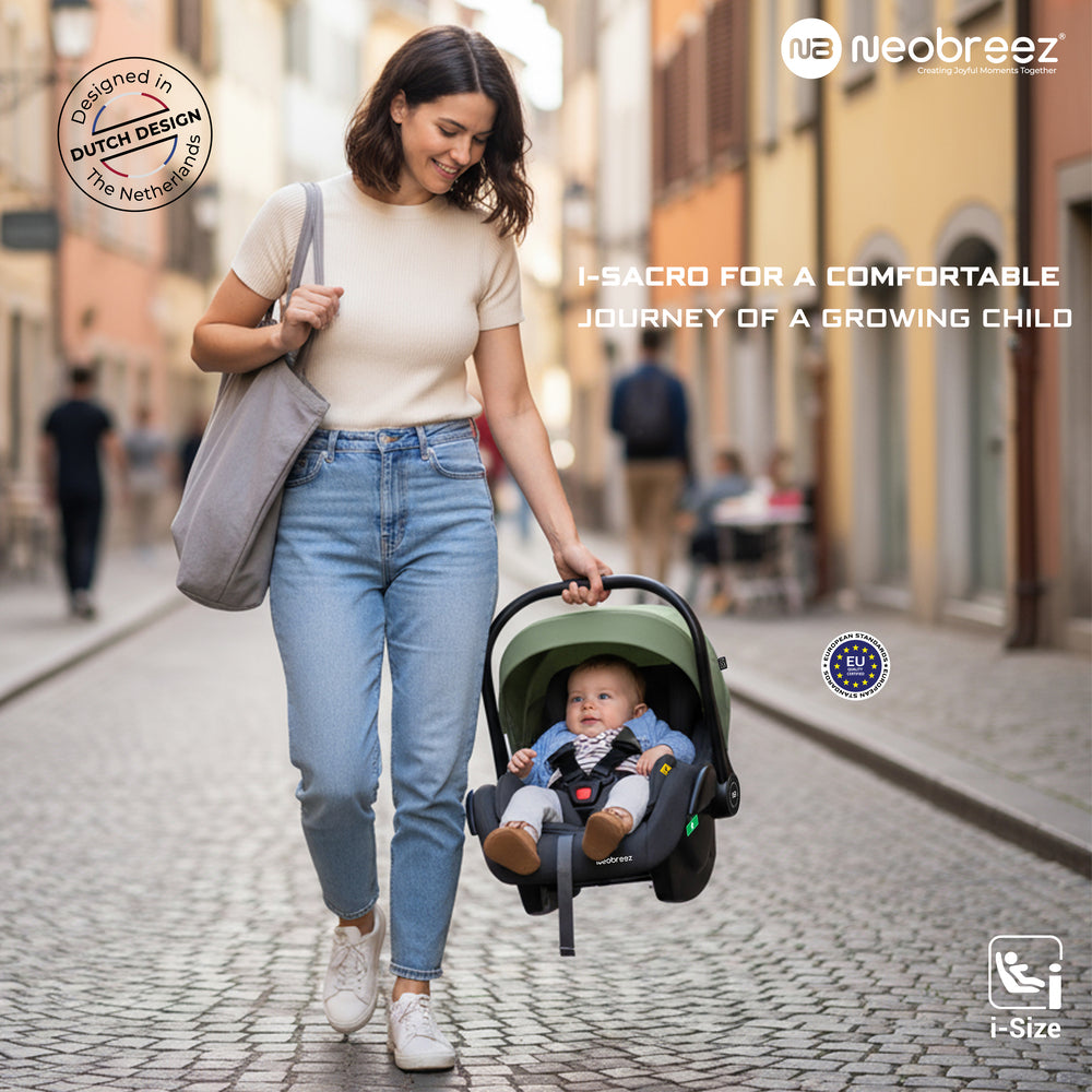 Neobreez I Sacro I Size Lightweight Baby Car Seat Carrier Black